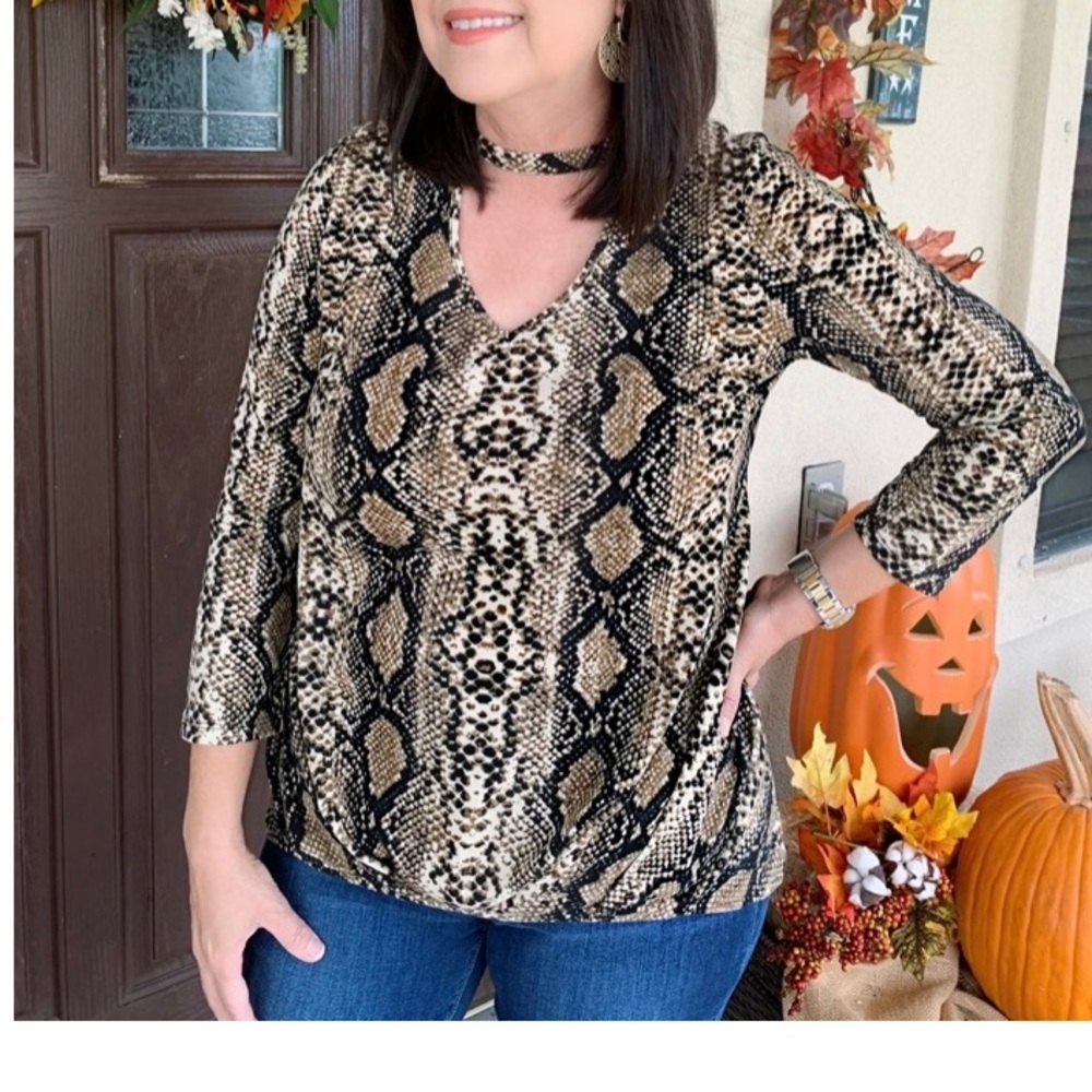 snakeskin blouse